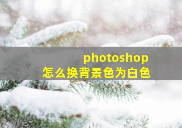 photoshop怎么换背景色为白色