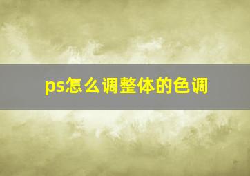 ps怎么调整体的色调