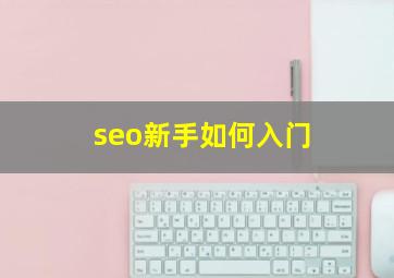 seo新手如何入门