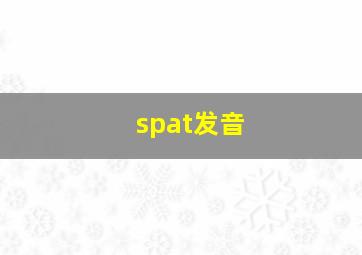 spat发音