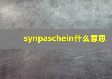 synpaschein什么意思