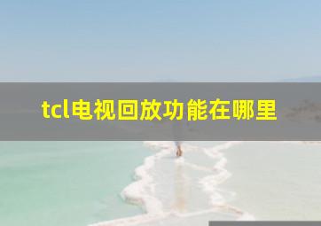 tcl电视回放功能在哪里