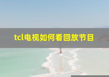 tcl电视如何看回放节目