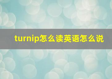 turnip怎么读英语怎么说