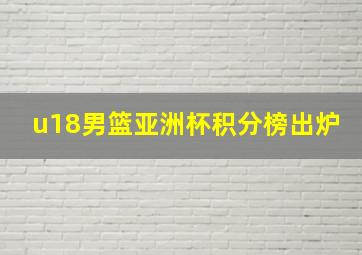 u18男篮亚洲杯积分榜出炉