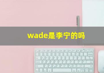 wade是李宁的吗