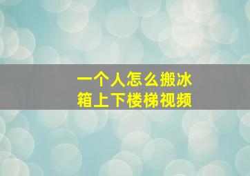 一个人怎么搬冰箱上下楼梯视频