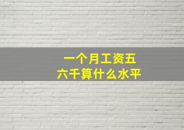 一个月工资五六千算什么水平