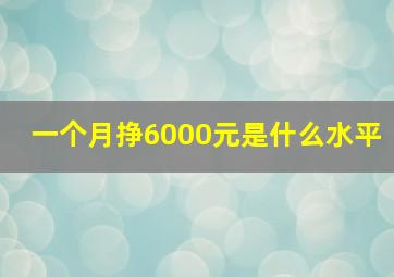 一个月挣6000元是什么水平