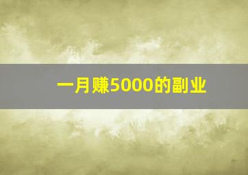 一月赚5000的副业