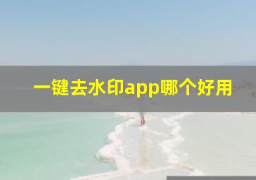 一键去水印app哪个好用