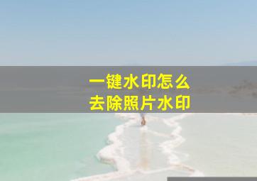 一键水印怎么去除照片水印