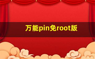 万能pin免root版