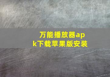 万能播放器apk下载苹果版安装