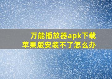 万能播放器apk下载苹果版安装不了怎么办