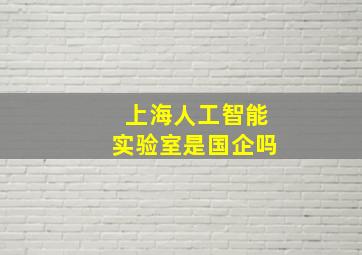 上海人工智能实验室是国企吗