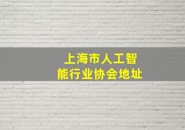 上海市人工智能行业协会地址