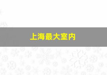 上海最大室内