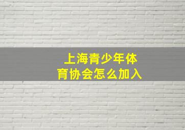 上海青少年体育协会怎么加入