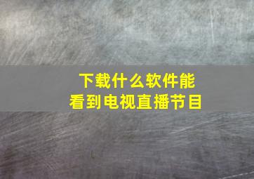 下载什么软件能看到电视直播节目