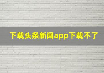 下载头条新闻app下载不了