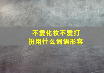 不爱化妆不爱打扮用什么词语形容