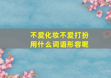 不爱化妆不爱打扮用什么词语形容呢