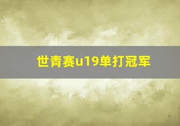 世青赛u19单打冠军