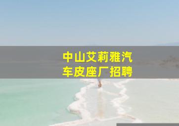 中山艾莉雅汽车皮座厂招聘