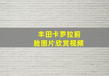 丰田卡罗拉前脸图片欣赏视频