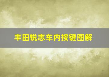 丰田锐志车内按键图解