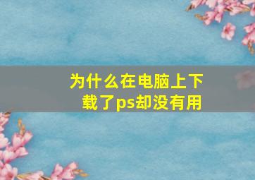 为什么在电脑上下载了ps却没有用