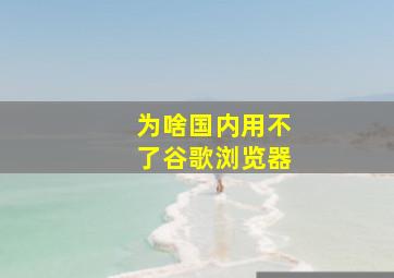 为啥国内用不了谷歌浏览器