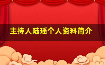 主持人陆瑶个人资料简介