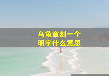 乌龟章刻一个明字什么意思