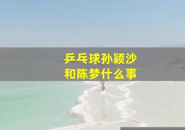 乒乓球孙颖沙和陈梦什么事