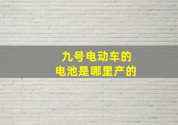 九号电动车的电池是哪里产的