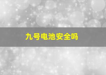 九号电池安全吗