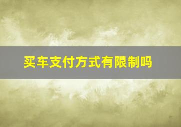 买车支付方式有限制吗