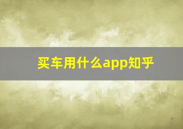 买车用什么app知乎