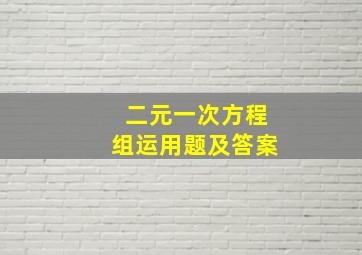 二元一次方程组运用题及答案