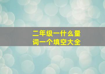 二年级一什么量词一个填空大全