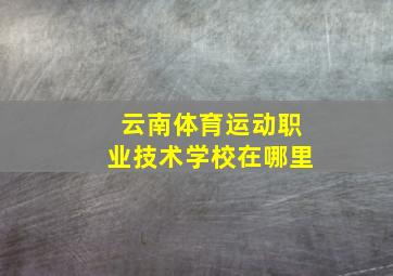 云南体育运动职业技术学校在哪里