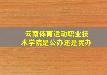 云南体育运动职业技术学院是公办还是民办