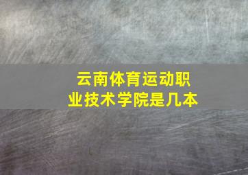 云南体育运动职业技术学院是几本