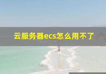 云服务器ecs怎么用不了