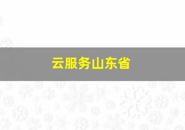 云服务山东省