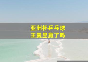 亚洲杯乒乓球王曼昱赢了吗