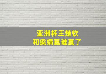 亚洲杯王楚钦和梁靖崑谁赢了