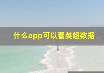 什么app可以看英超数据